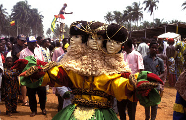 Voodoo festival. Believers in ritual clothing.