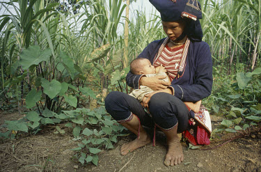 Ethnic minority woman breastfeeding her child.