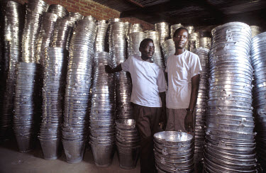 Factory manufacturing aluminium buckets.