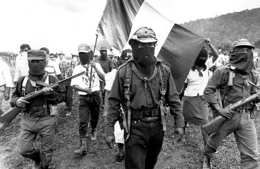 Zapatista march led by Commandante Tacho, one of the movement's chief negotiators. The Zapatista National Liberation Army (EZLN) was founded in January 1994 in the state of Chiapas. Led by the charism...