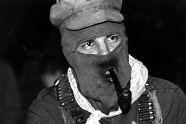 Subcommandante Marcos, charismatic leader of the Zapatista movement. The Zapatista National Liberation Army (EZLN) was founded in January 1994 to fight for the rights of Mexico's indigenous Indians, e...