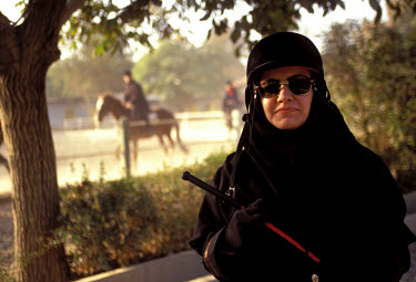 Horse rider wearing the hijab.