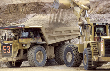 Heavy machinery in a US-controlled gold mine.