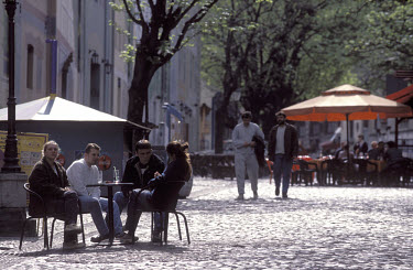 Street cafes in the city centre.
