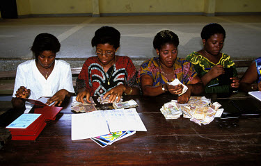 Women running a credit union from the Protestant College in Lome.