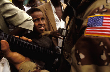 American Marines patrolling in Mogadishu during 'Operation Restore Hope'.In 1991 President Barre was overthrown by opposing clans, but they failed to agree on a replacement and plunged the country in...