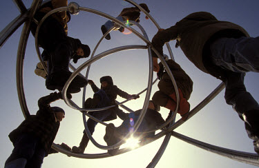 Children in Kurchatov play on a giant sculpture of an atom in the centre of the city. The town is named after the scientist who was the father of the Russian atomic bomb programme. Until 1974 it was j...