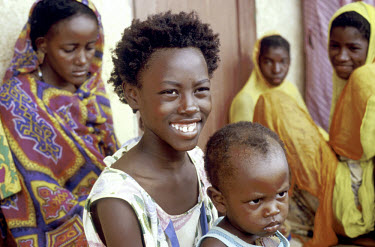 Undernourished women and children on a feeding programme funded by the Lutheran World Federation (LWF).