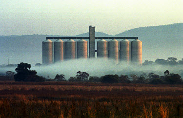 Grain silos which should be full of grain now lie empty in the commercial farming area of Zimbabwe around the town of Chinhoyi. The silos are owned by the government's Grain Marketing Board (GMB).
