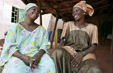 Aminata Coulibaly (left) and  Assanatou Keita (right), members of a local women's micro-finance group.