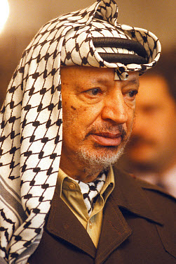 Yasser Arafat, President of the Palestinian Authority, on a visit to Cape Town.