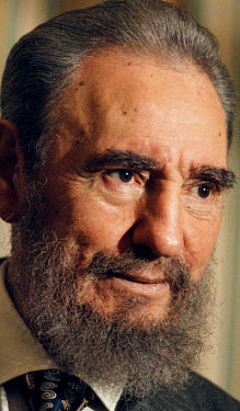 Cuban President Fidel Castro on a visit to South Africa.