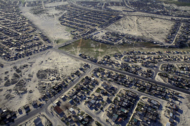 Aerial view of homes in the Crossroads township.