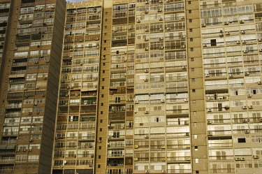 High rise apartment buildings in the predominantly middle class district of Maadi, in the south of the city.
