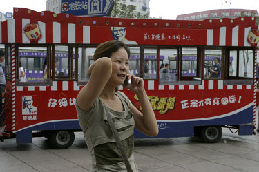 Woman talking on her mobile phone.