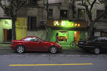 A new sports car, a sign of the newly acquired affluence of some residents of Shanghai.