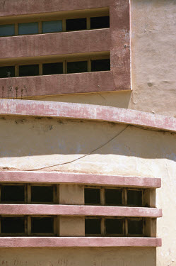 Detail of the Expressionist Cinema Capitol, built by the Compagnia Immobiliare Alberghi Orientale in 1937. Asmara is a showcase of 1930s Italian Art Deco architecture. Initially created by colonial-er...