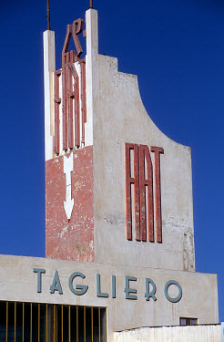 Pillars of the Fiat Tagliero service station, built in 1938 by the Futurist architect Giuseppe Pettazzi and representing the dynamic form of an aeroplane. Asmara is a showcase of 1930s Italian Art Dec...