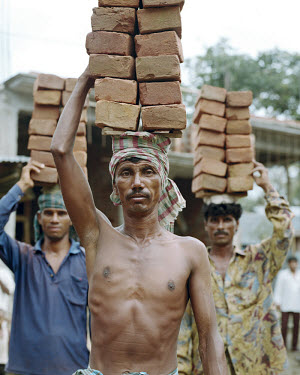 Agborali Chahadali earns less than �1 per day as a labourer in a brick factory. The work is repetitive and gruelling, but for many it is the only source of income.