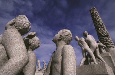 Statues by the sculptor Gustav Vigeland in the Vigelandsparken sculpture park.