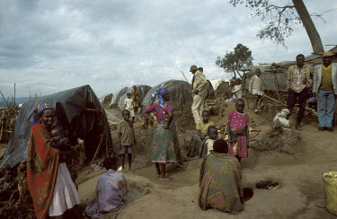 Nyacyonga refugee camp sheltering internally displaced persons (IDPs) fleeing the genocide.