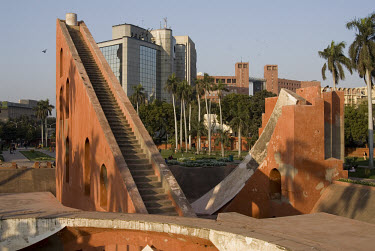 Sun dial, constructed as an observatory for the study of astronomy by architect Maharaja Jai Singh in 1725, in the Jantar Mantar area of the city.