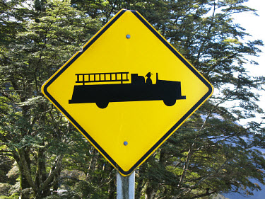 Road sign for the fire brigade along Arthur's Pass.