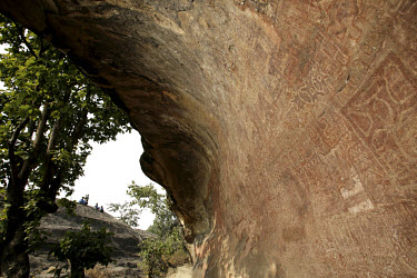 Isco rock art. Sites like this one date from 4000-7000 BC. The similarities with contemporary Adivasi wall painting are believed by some researchers to represent one of the longest continuing art trad...