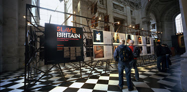 The photography exhibition 'Slave Britain', produced by Panos Pictures and held at St. Paul's Cathedral.