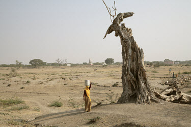 A woman carries water to her village in central Rajasthan which has been suffering from a drought for the last eight years.