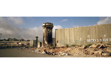 The Israeli-operated Qalandiya checkpoint on the outskirts of Ramallah, one of the few openings in the separation wall / barrier.