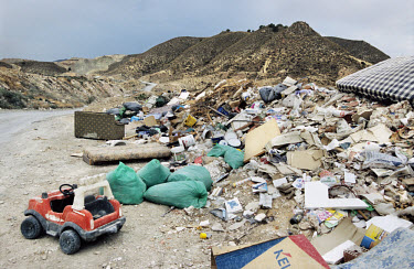 Waste from a construction site is dumped in the mountains near Abaran. In recent years there has been an explosion of controversial tourist-focused developments in Spain's arid southeastern region cau...