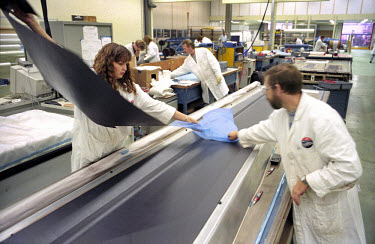 The production of carbon armoured composite parts for aeroplanes at a Fokker Aviation (Stork Aerospace) factory. This company is also involved in the production of F16 and JSF fighter planes.