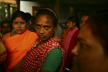 Anxious sex workers during eviction day at the Tangail brothel. The existence of the brothel is under threat from both Islamists and land grabbers. Many of the region's brothels, which were generally...