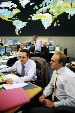 Traders in the central dealing room of ABN Amro bank.