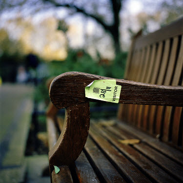 A visitor's day pass to Westminster stuck to a bench in Abingdon Street Gardens. Often referred to as College Green, Abingdon Street Gardens is the small patch of land that lies next to the Houses of...