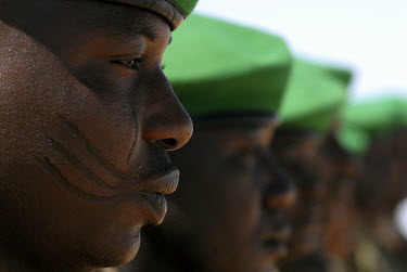 Nigerian African Union (AU) peacekeeping troops at El Geneina military base.