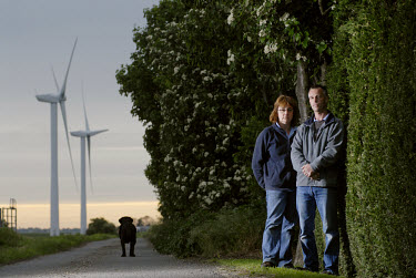Dale and Lynn Harlock of Newtons Farm, which they feel has been blighted by Wind Energy Turbines, in Warboys, Cambridgeshire.