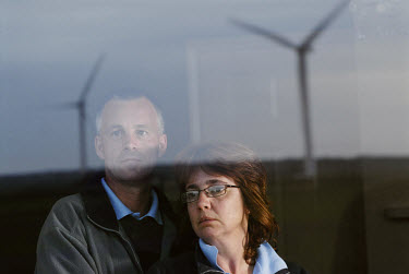 Dale and Lynn Harlock of Newtons Farm, which they feel has been blighted by Wind Energy Turbines, in Warboys, Cambridgeshire.