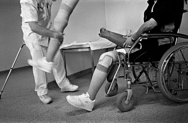 A landmine victim at the army rehabilitation centre in Ankara. Eastern Turkey is blighted by landmines. During the 1950s, the cause was illegal border trading; in the 1990s, the cause was war with the...
