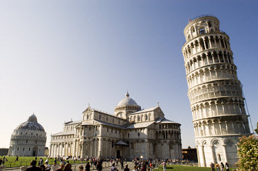 The 'Piazza dei Miracoli', also known as the 'Piazza del Duomo', in the centre of Pisa, is recognised as one of the main centres for medieval art in the world. Pictured are the Baptistery, Duomo and t...