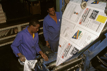 'The Namibian' newspaper printing press in Windhoek.