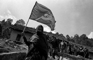 Female Maoists join the gathering in a village in Ropla District, one of the Maoist strongholds during the 1996 - 2006 civil war.
