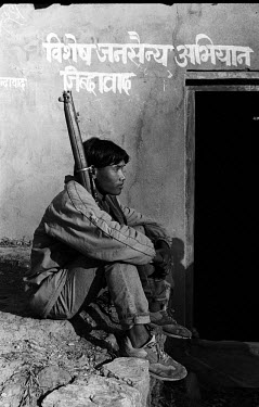A young Maoist in a village in Rolpa District, one of the Maoist strongholds during the 1996 - 2006 civil war.