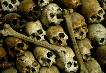 Human skulls at the Tuol Sleng Genocide Museum. The former school building was used by the Khmer Rouge as the notorious Security Prison 21 (S-21) concentration camp during the 1970s. Of the thousands...