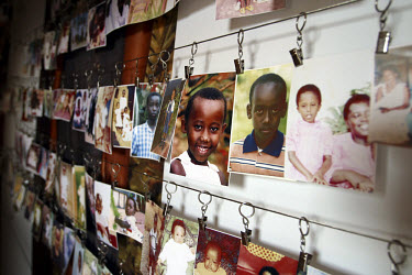 Faces of children killed during the 1994 genocide at the Kigali Museum.