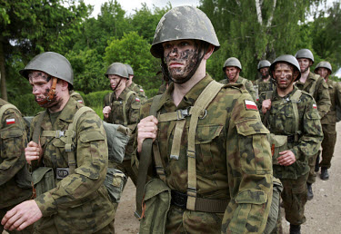 Young soldiers on their way back to base. This year's class of drafted recruits is the final one after 90 years of compulsory military service, as Poland's army turns professional in 2009.