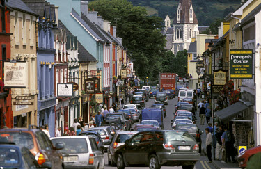 Traffic jams in the town centre.
