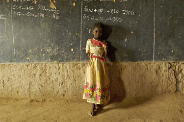Mariamma stands in the classroom in the village of Intedeyne. Children's education remains a major challenge for Mali, which has the highest percentage of people living below the poverty line of any c...
