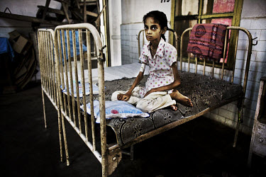11 year old Puja in the children's ward at Rajen Babu Tuberculosis Hospital in north Delhi.